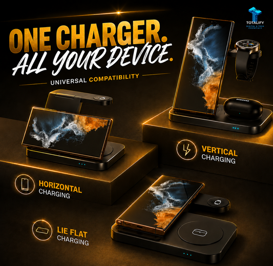 Foldable 3-in-1 Wireless Charging Station for Mobile Phone, Watch & Earphone