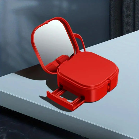3-in-1 Retractable USB Data Cable With Phone Stand & Mirror